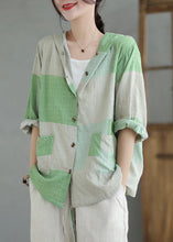 Load image into Gallery viewer, Italian Colorblock Hooded Pockets Linen Shirt Summer