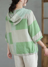 Load image into Gallery viewer, Italian Colorblock Hooded Pockets Linen Shirt Summer