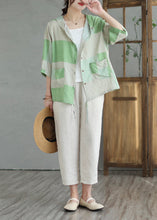 Load image into Gallery viewer, Italian Colorblock Hooded Pockets Linen Shirt Summer