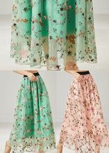 Load image into Gallery viewer, Italian Green Embroidered Tulle Skirts Summer