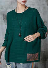 Load image into Gallery viewer, Italian Green Oversized Patchwork Knit Sweater Spring