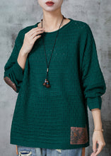 Load image into Gallery viewer, Italian Green Oversized Patchwork Knit Sweater Spring