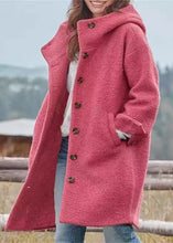 Load image into Gallery viewer, Italian Green Peter Pan Collar Pockets Woolen Hooded Coats Fall