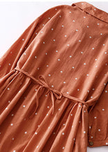 Load image into Gallery viewer, Italian Orange Peter Pan Collar Print Patchwork Cotton Dresses Summer