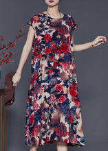 Load image into Gallery viewer, Italian Oversized Crocus Print Chiffon Dresses Summer