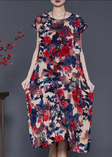 Load image into Gallery viewer, Italian Oversized Crocus Print Chiffon Dresses Summer