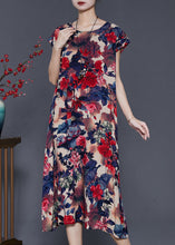 Load image into Gallery viewer, Italian Oversized Crocus Print Chiffon Dresses Summer