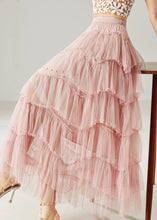 Load image into Gallery viewer, Italian Pink Nail Bead Layered Tulle Beach Skirt Summer