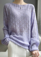 Load image into Gallery viewer, Italian Pink O Neck Hollow Out Cozy Knit Sweaters Spring