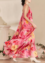 Load image into Gallery viewer, Italian Pink Print Backless Cotton Spaghetti Strap Dress Sleeveless