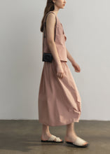 Load image into Gallery viewer, Italian Pink Square Collar Tops And Skirts Cotton Two Pieces Set Sleeveless