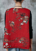 Load image into Gallery viewer, Italian Red Print Fine Cotton Filled Vest Tops Spring