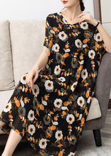 Load image into Gallery viewer, Italian Yellow V Neck Print Patchwork Chiffon Dresses Summer