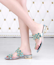 Load image into Gallery viewer, Lake Blue Boutique Zircon Peep Toe Slide Sandals