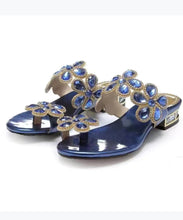 Load image into Gallery viewer, Lake Blue Boutique Zircon Peep Toe Slide Sandals