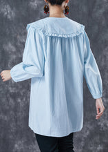 Load image into Gallery viewer, Lake Blue Cotton Shirt Top Oversized Spring