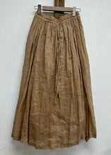 Load image into Gallery viewer, Leisure Khaki Elastic Waist Linen Long Skirt For Summer