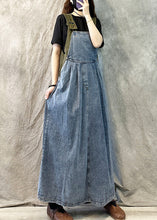 Load image into Gallery viewer, Light Blue Casual Loose Patchwork Suspender Denim Dress Spring