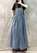 Load image into Gallery viewer, Light Blue Casual Loose Patchwork Suspender Denim Dress Spring