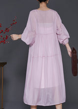 Load image into Gallery viewer, Light Purple Chiffon Dress Two Pieces Set Oversized Lantern Sleeve