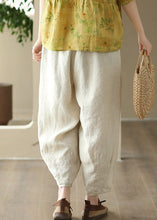 Load image into Gallery viewer, Linen Colour Elastic Waist Solid Linen Pants Summer