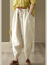 Load image into Gallery viewer, Linen Colour Elastic Waist Solid Linen Pants Summer