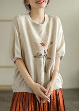 Load image into Gallery viewer, Linen Colour O-Neck Linen T Shirt Summer