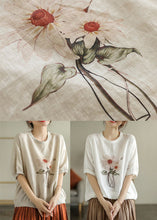 Load image into Gallery viewer, Linen Colour O-Neck Linen T Shirt Summer