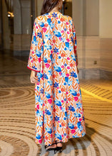 Load image into Gallery viewer, Loose Apricot Peter Pan Collar Print Cotton Maxi Dress Long Sleeve