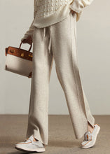 Load image into Gallery viewer, Loose Apricot Pockets Elastic Waist Woolen Pants Spring