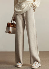 Load image into Gallery viewer, Loose Apricot Pockets Elastic Waist Woolen Pants Spring