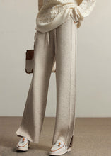 Load image into Gallery viewer, Loose Apricot Pockets Elastic Waist Woolen Pants Spring