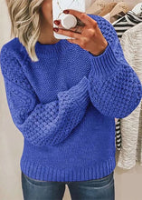 Load image into Gallery viewer, Loose Baby Blue O Neck Thick Knit Sweaters Fall