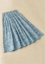 Load image into Gallery viewer, Loose Blue Print Pockets Elastic Waist Cotton Skirt Summer