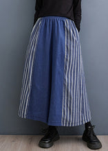 Load image into Gallery viewer, Loose Blue Striped Elastic Waist Denim Wide Leg Pants Fall