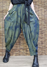 Load image into Gallery viewer, Loose Green Print Crop Harem Pants Summer