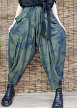 Load image into Gallery viewer, Loose Green Print Crop Harem Pants Summer