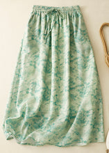 Load image into Gallery viewer, Loose Green Print Elastic Waist Cotton Skirt Summer