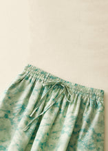 Load image into Gallery viewer, Loose Green Print Elastic Waist Cotton Skirt Summer