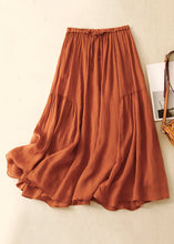 Load image into Gallery viewer, Loose Green Wrinkled Solid Elastic Waist Linen Skirts Summer