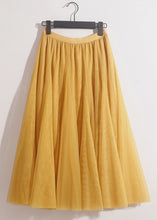 Load image into Gallery viewer, Loose Grey Solid Elastic Waist Tulle Skirts Summer