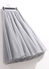 Load image into Gallery viewer, Loose Grey Solid Elastic Waist Tulle Skirts Summer