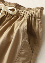 Load image into Gallery viewer, Loose Khaki Pockets Drawstring Cotton Crop Pants Summer