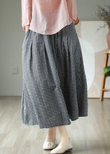 Load image into Gallery viewer, Loose Large Plaid Pockets Elastic Waist Cotton Skirts Summer