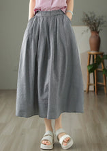 Load image into Gallery viewer, Loose Large Plaid Pockets Elastic Waist Cotton Skirts Summer