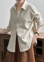 Load image into Gallery viewer, Loose Milky White Peter Pan Collar Button Cotton Shirt Long Sleeve