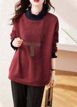 Load image into Gallery viewer, Loose Mulberry Ruffled Warm Fleece Sweatshirts Top Winter