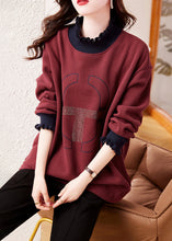 Load image into Gallery viewer, Loose Mulberry Ruffled Warm Fleece Sweatshirts Top Winter