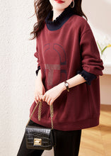 Load image into Gallery viewer, Loose Mulberry Ruffled Warm Fleece Sweatshirts Top Winter