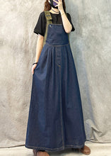 Load image into Gallery viewer, Loose Navy Patchwork Denim Dress With Straps Spring Summer